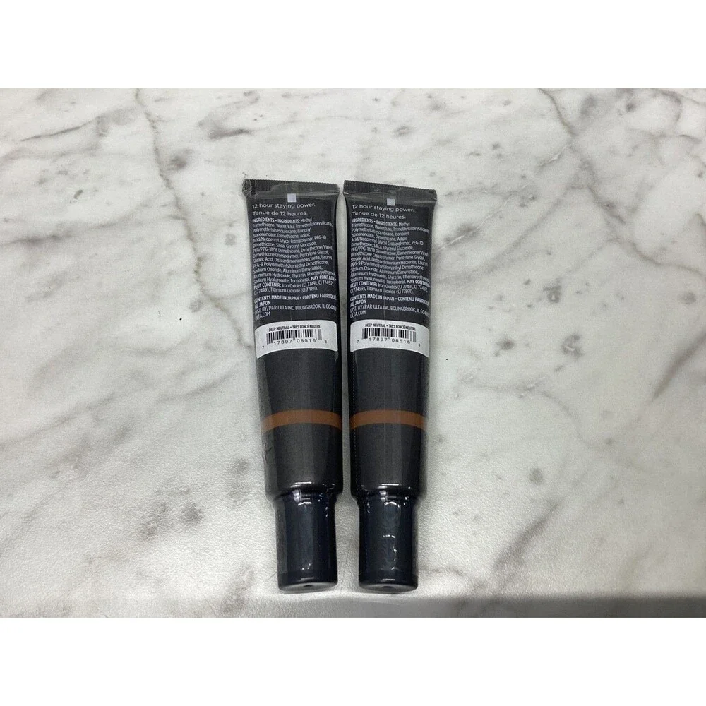 2x ULTA Beauty Velvet Matte Full Coverage Foundation Deep Neutral 30ml Each NEW